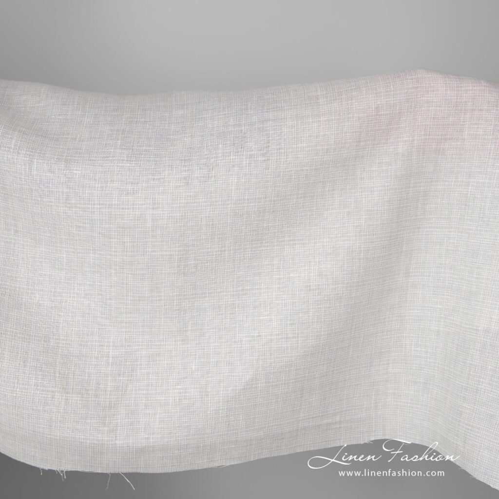 Wide linen fabric greyish white colour