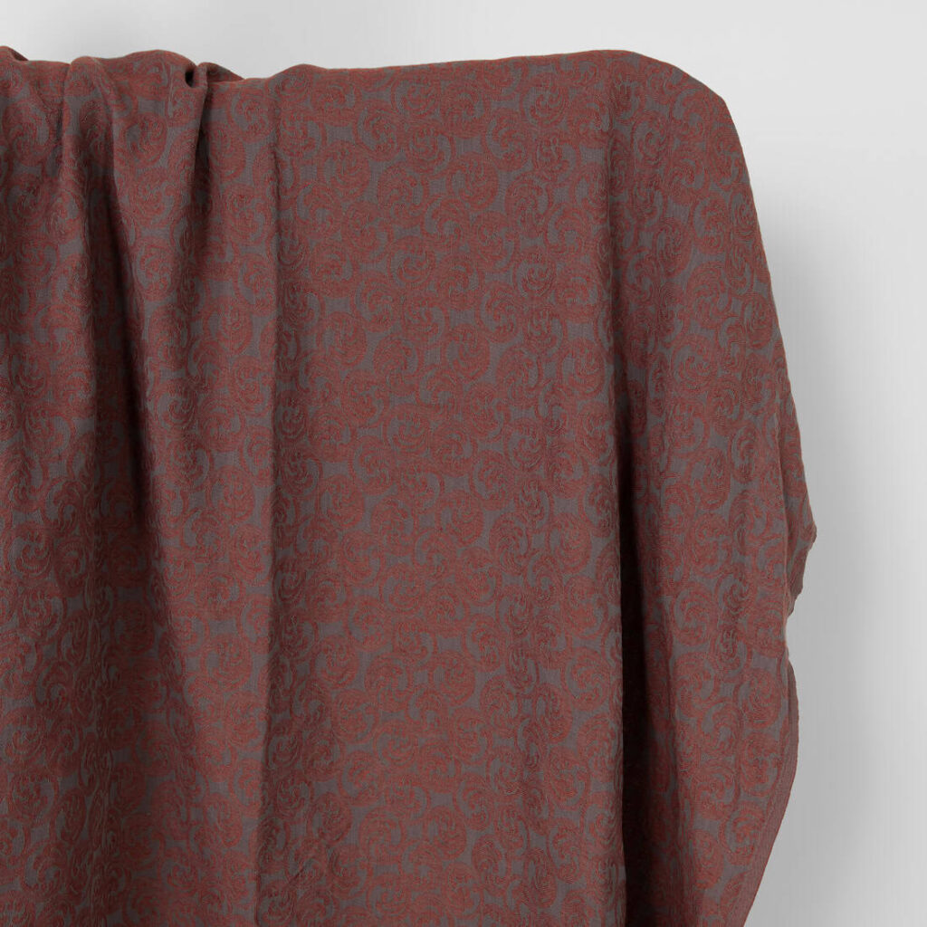 Washed linen cotton fabric grey brown