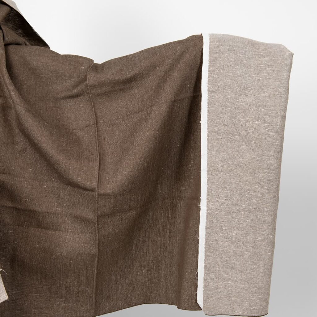 Half linen double brown fabric