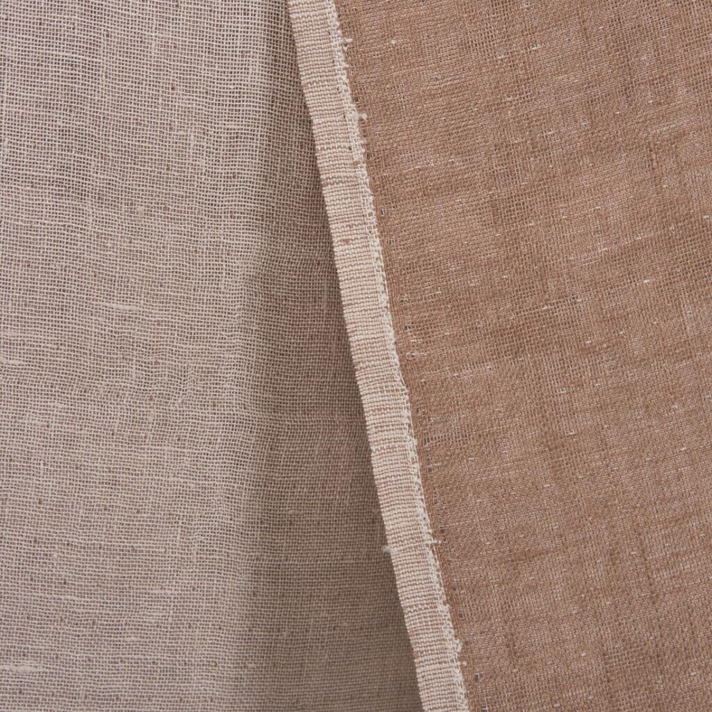 Double-sided rosy linen fabric