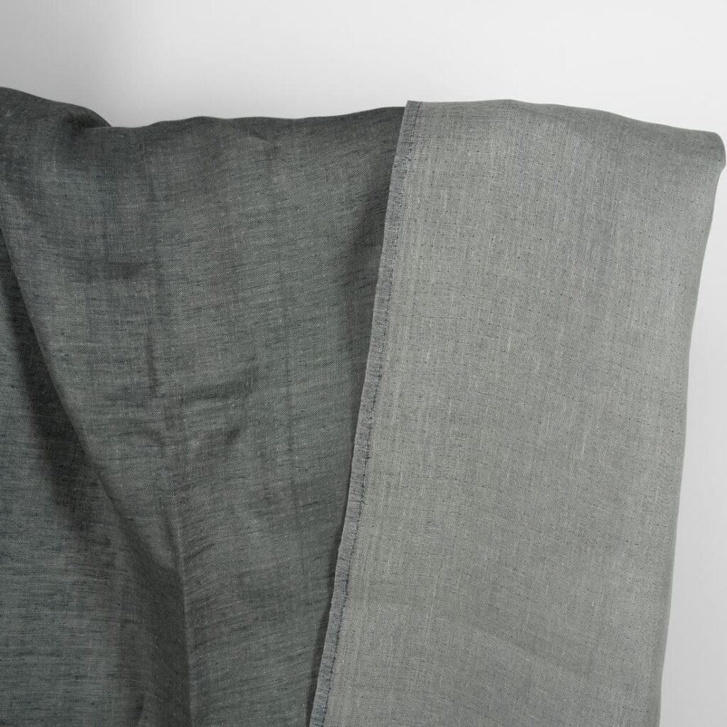 Linen fabric double-sided blueish grey colour