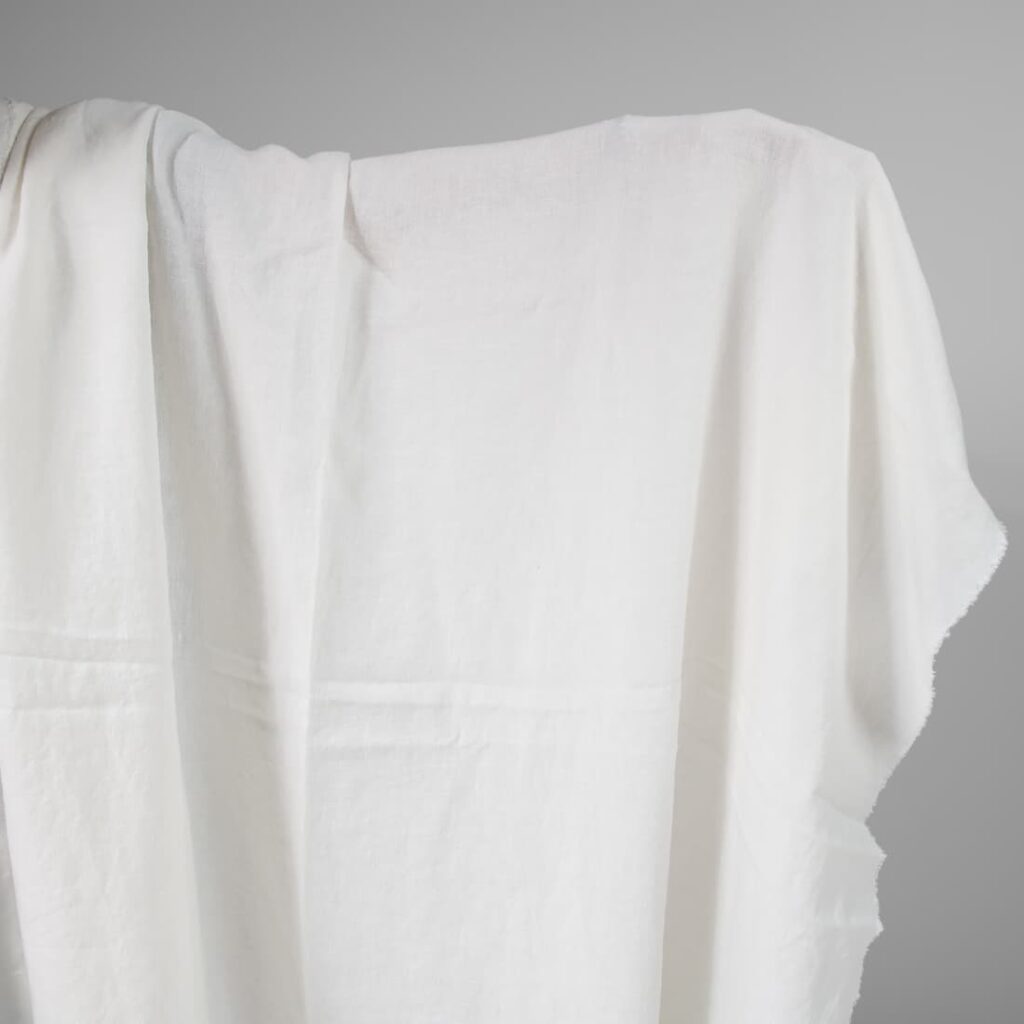 Washed heavy linen fabric off-white colour