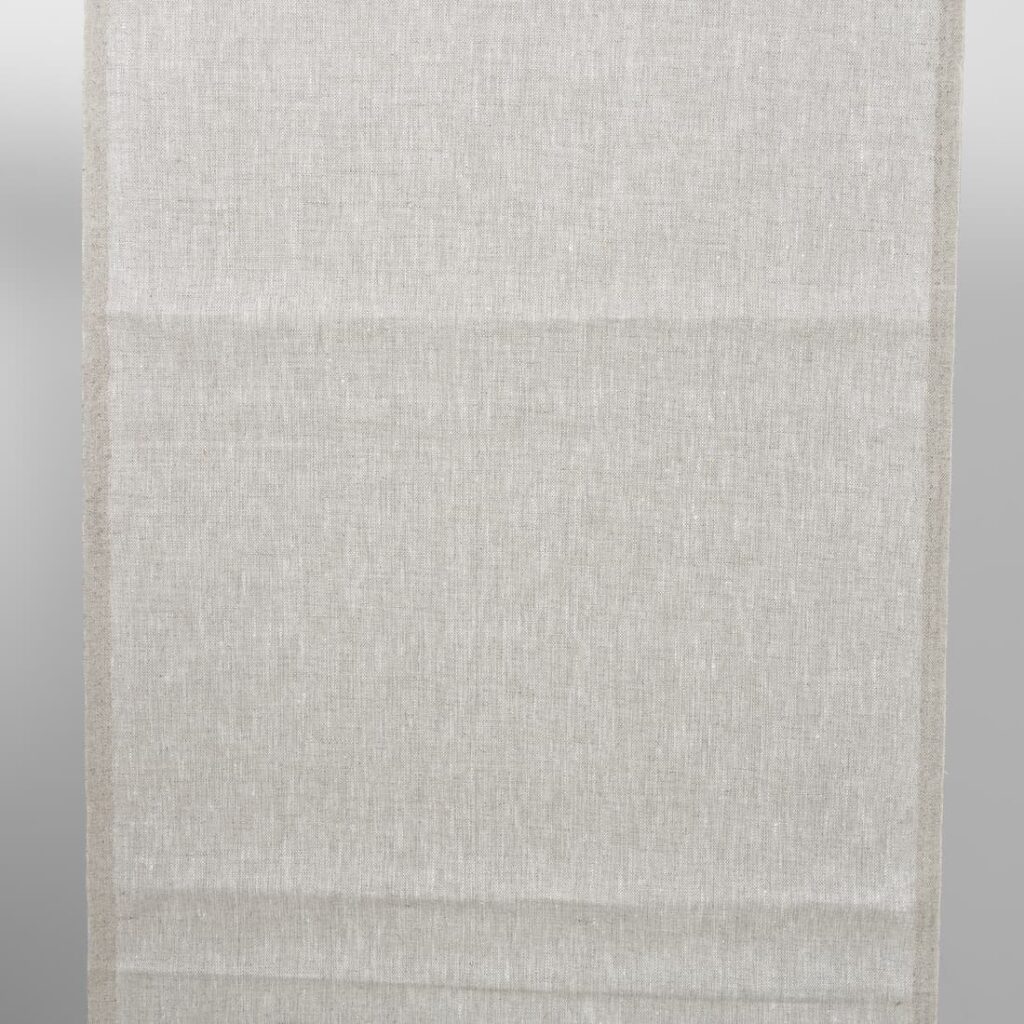 Light grey narow pure linen plain fabric