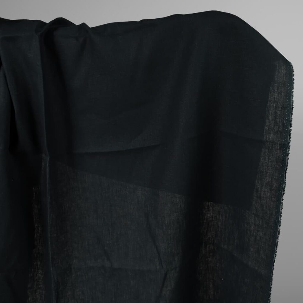 Heavy linen fabric dark blue colour