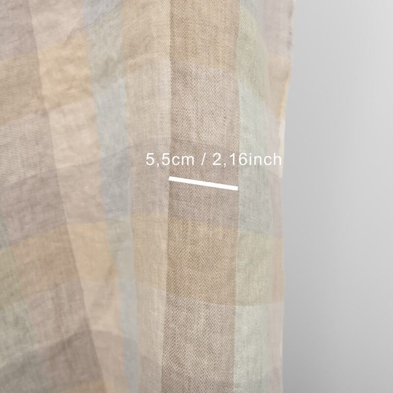 linen washed checks beige, 5.5cm.