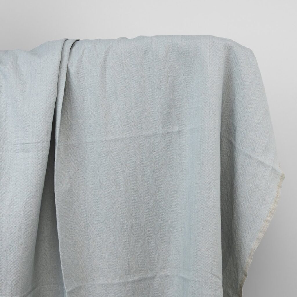 Grey green linen fabric