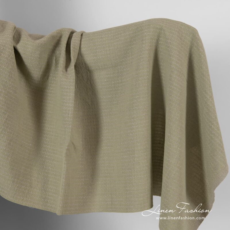 Greenish grey linen fabric