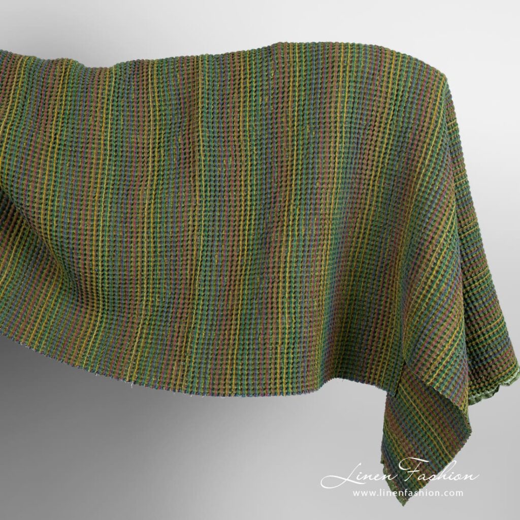 Green linen cotton fabric