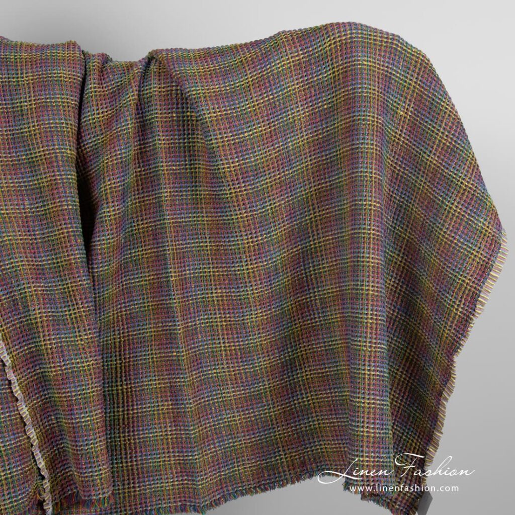 Brown linen cotton fabric