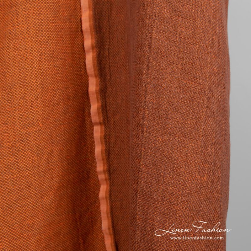 Orange linen cotton fabric, perfect for clothes and home textile