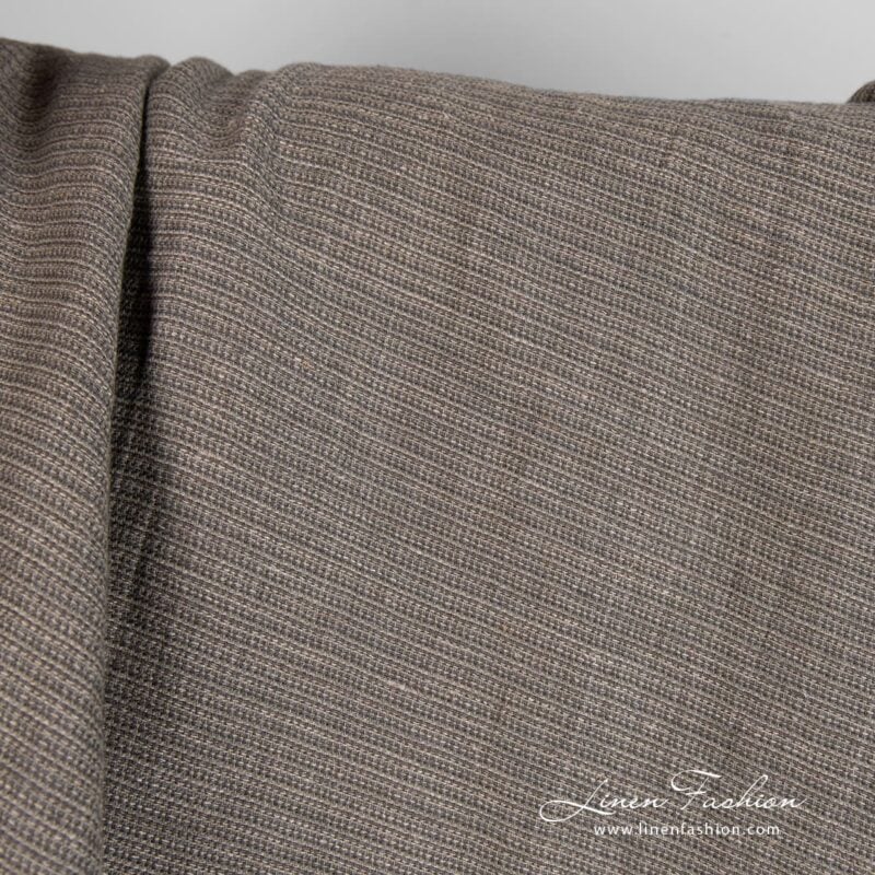 Grey linen cotton fabric in small delicate design