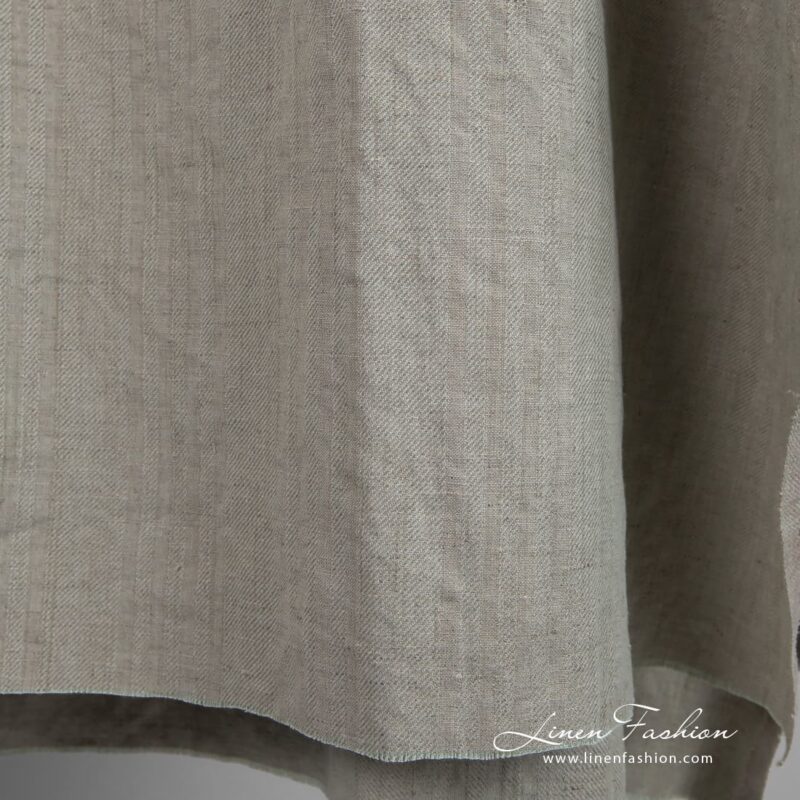 Linen cotton fabric in old green color, perfect for clothes and home textile