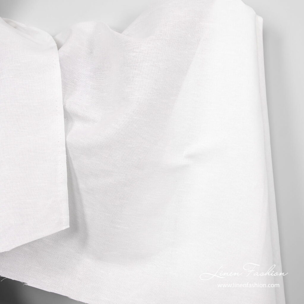 Linen cotton fabric optical white