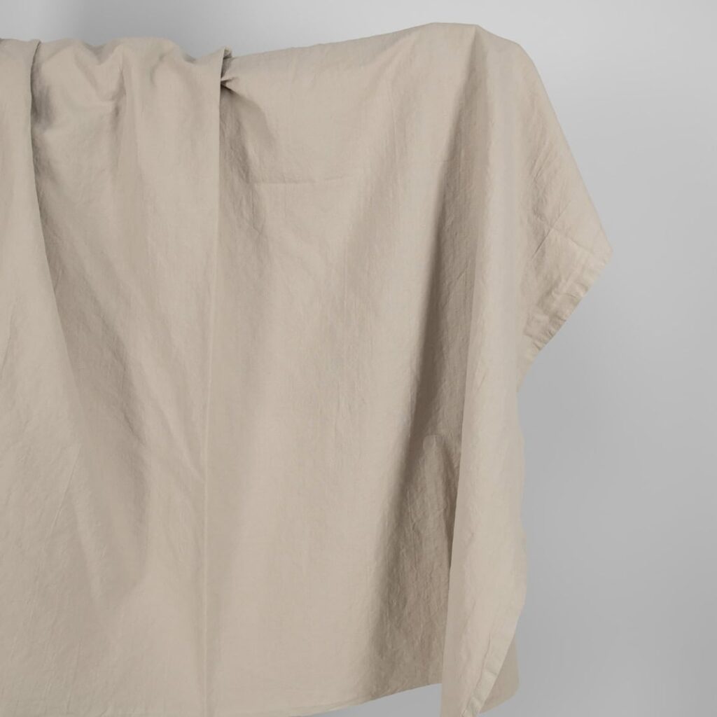 Heavy washed linen cotton fabric brownish grey colour