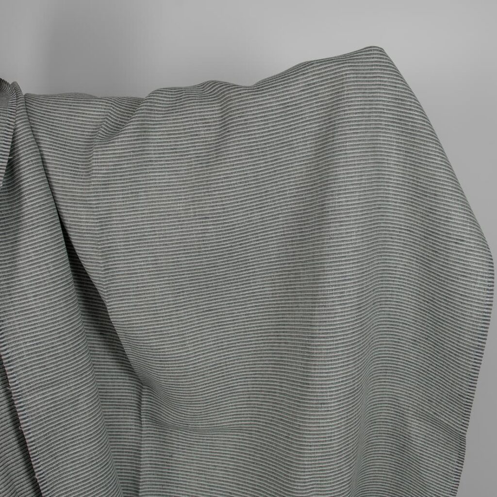 Linen fabric green-grey small pattern