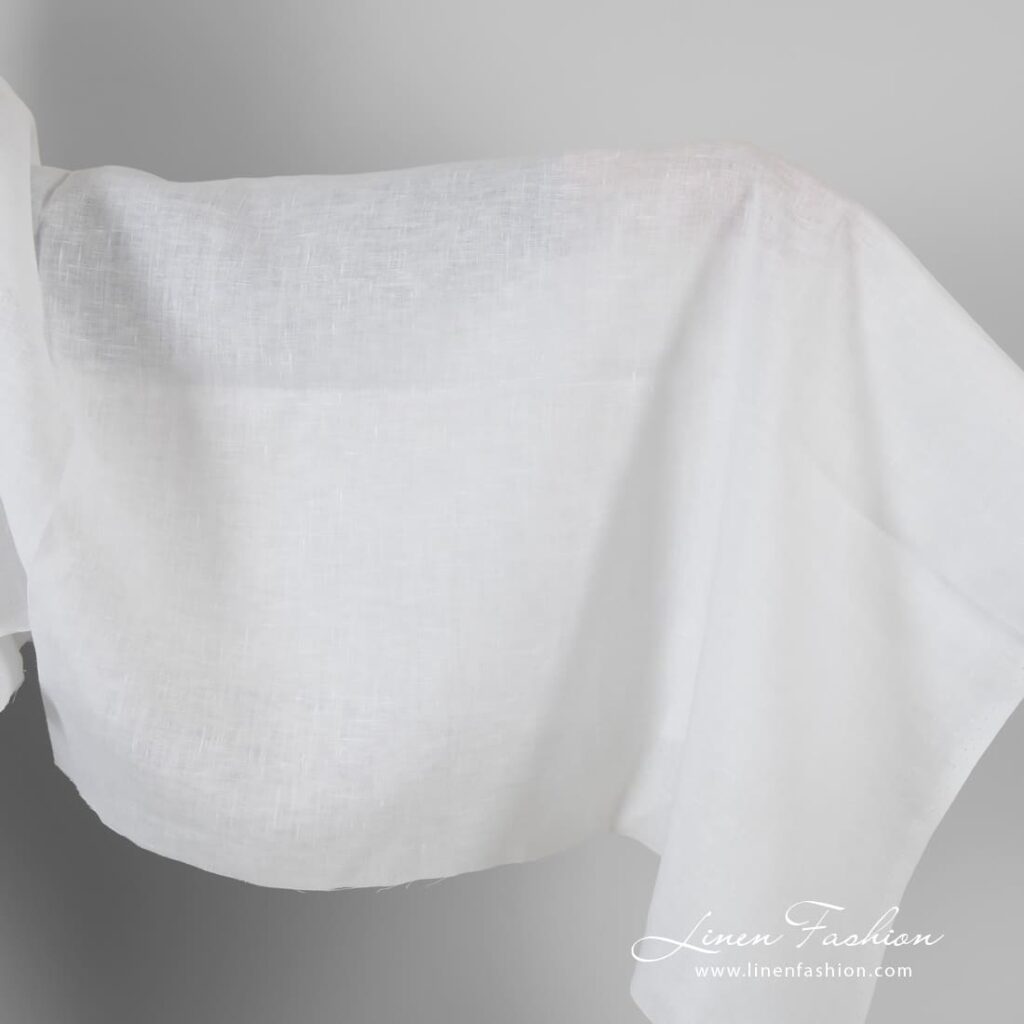 Optical white linen fabric