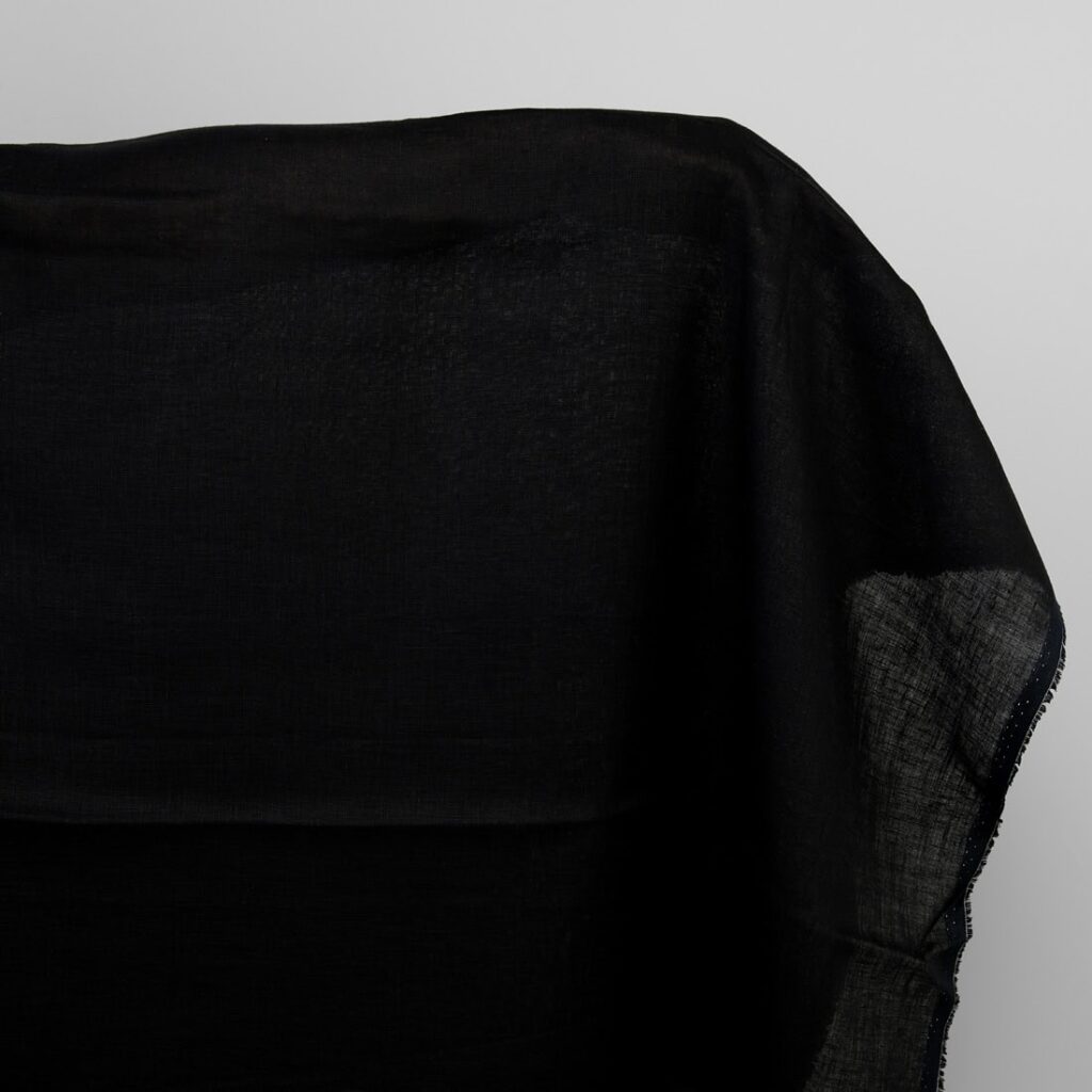 Black linen fabric