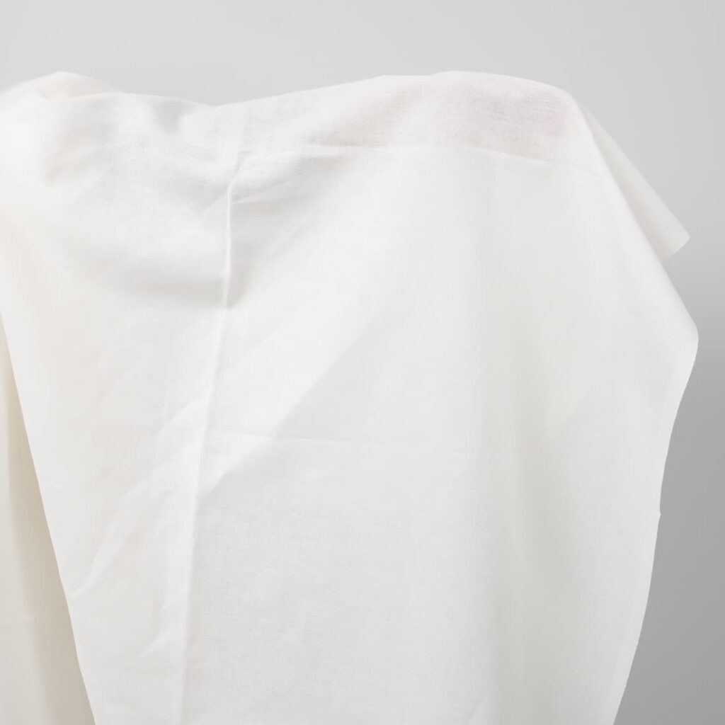 Wide linen cotton fabric white colour