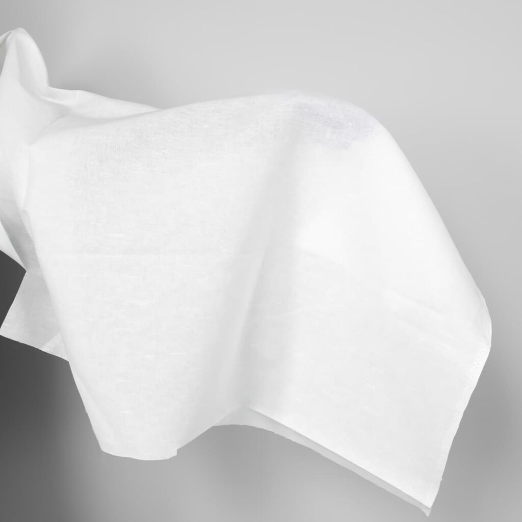 Wide linen cotton fabric in optical white
