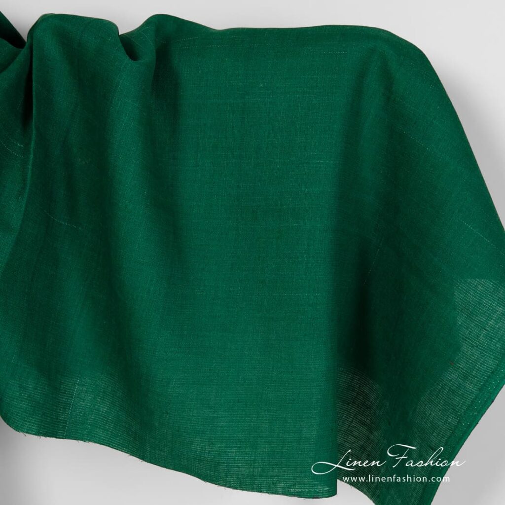 Linen green fabric