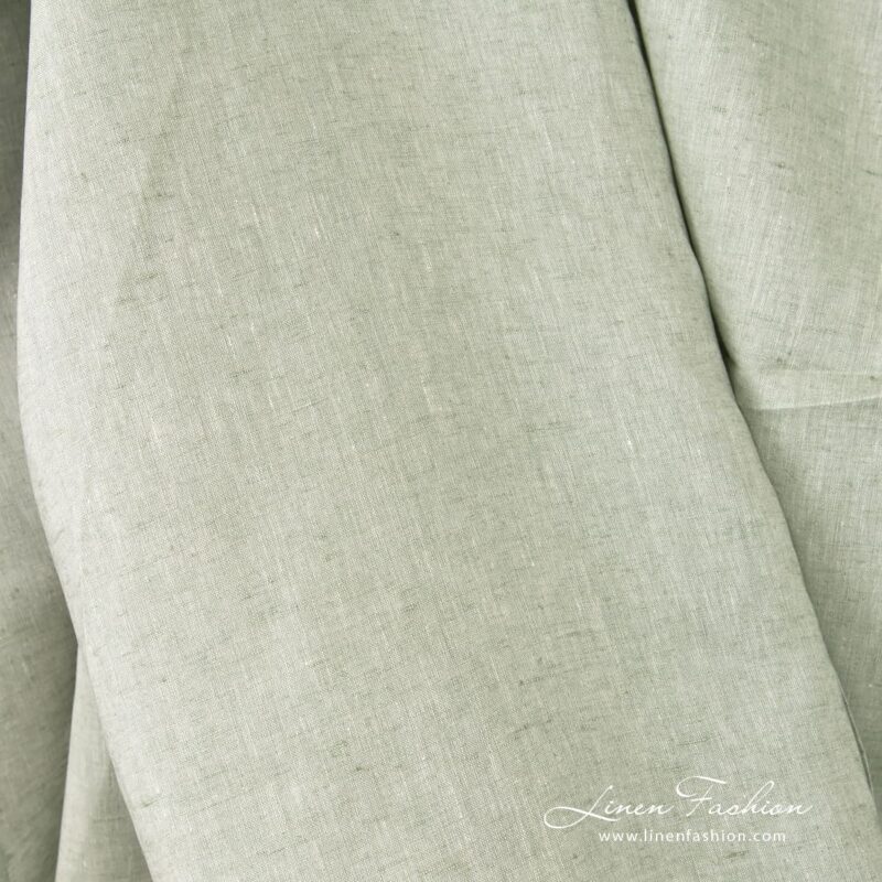 Greenish linen wide fabric in melange
