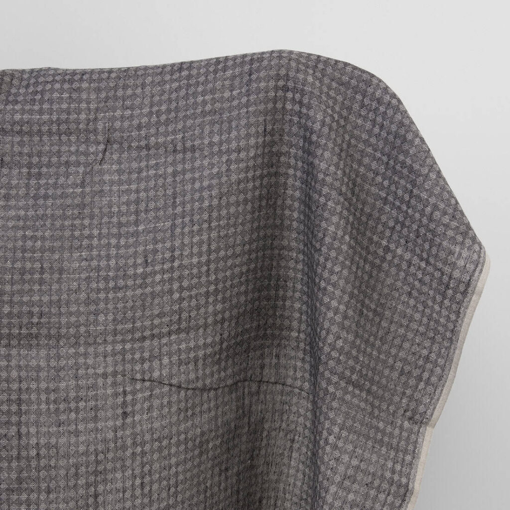 Black and grey linen fabric