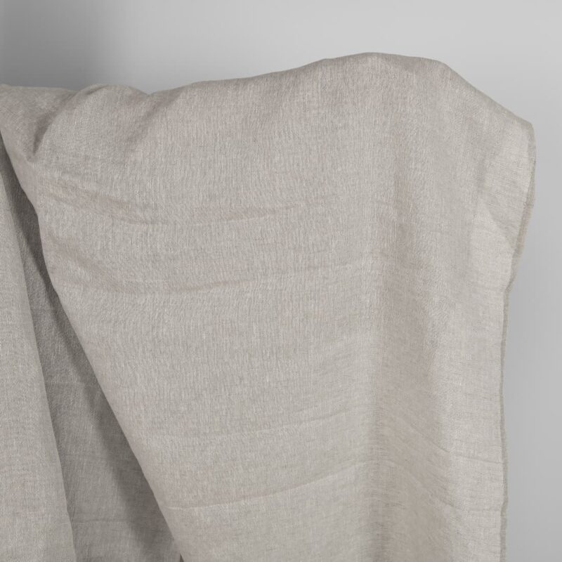 Openwork patterned linen fabric in beige