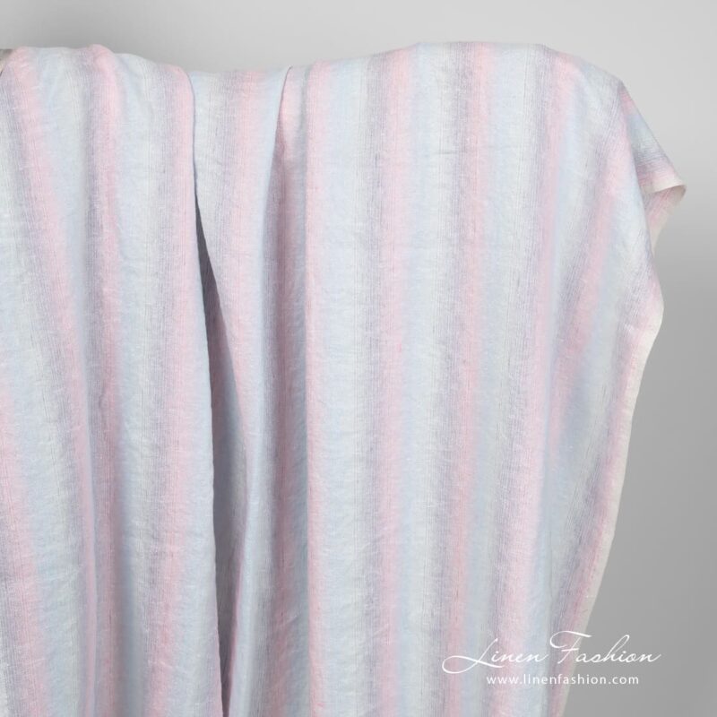 Multicolored linen fabric with lurex