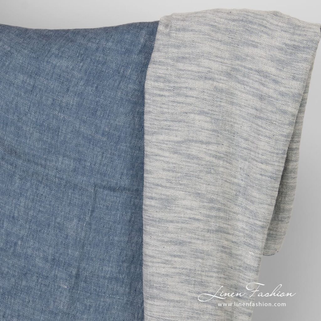 Bluish white linen cotton fabric