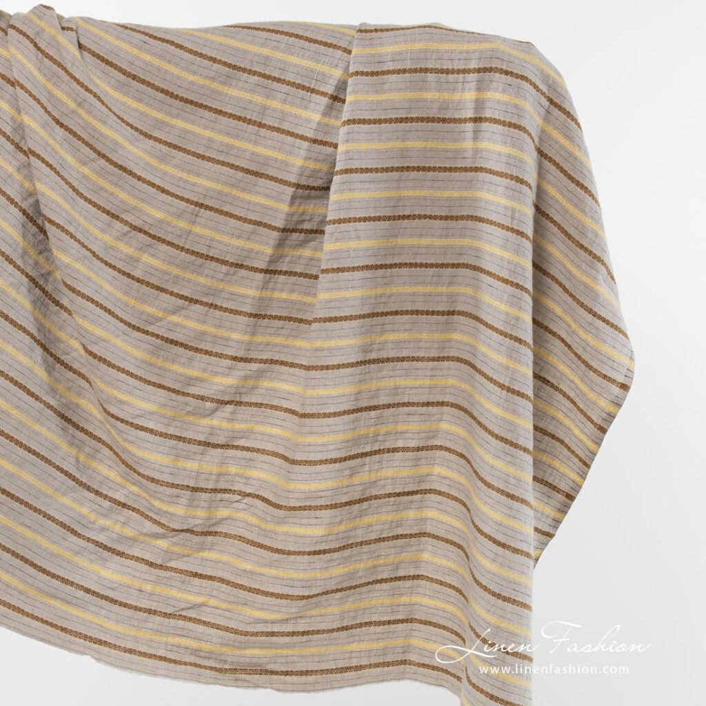 Linen fabric in natural flax colour.