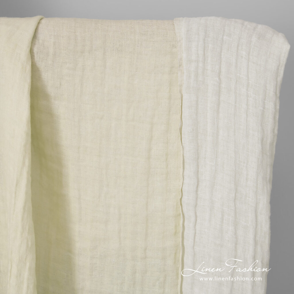 linen doublesided cream fabric