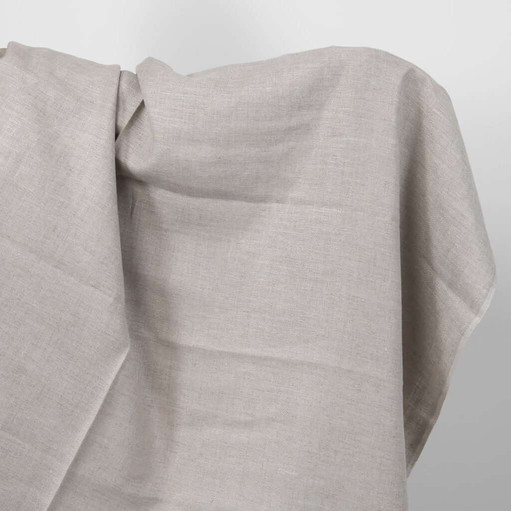 linen natural heringbone