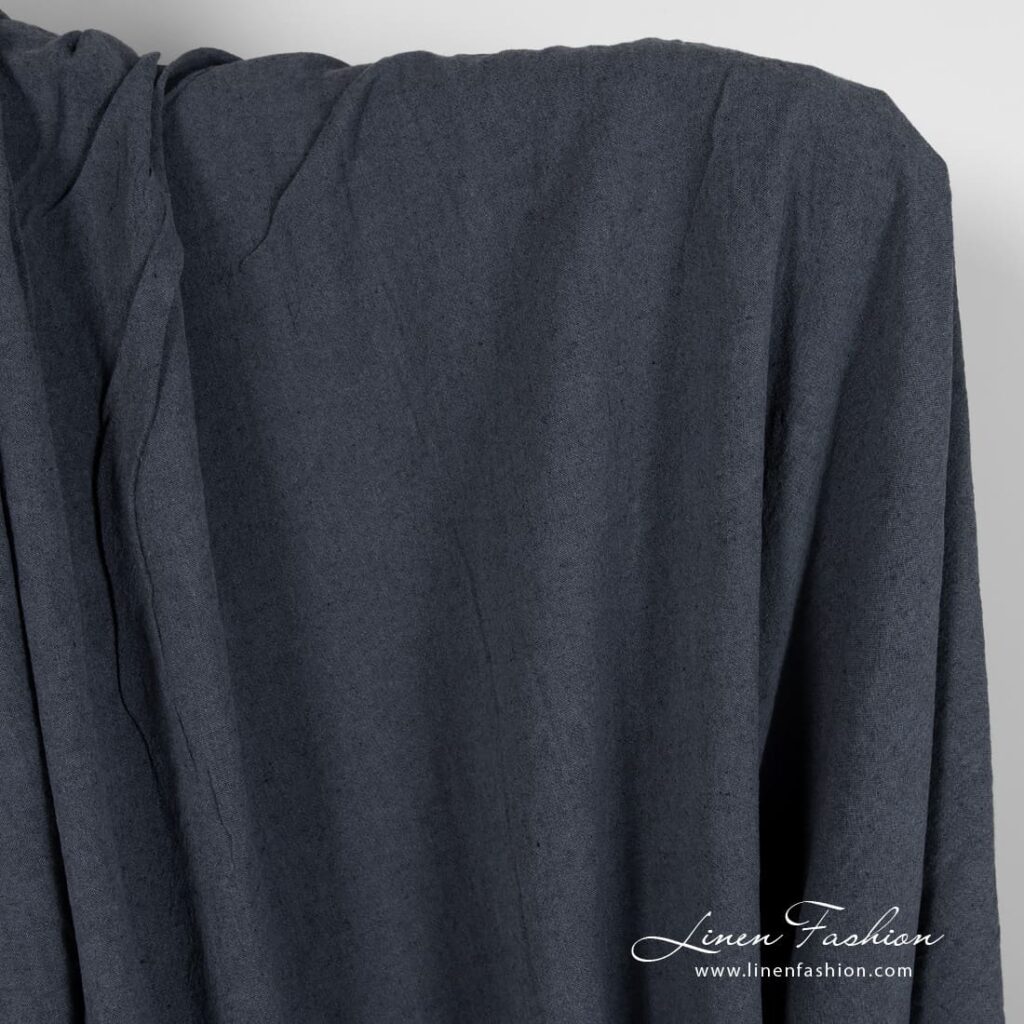 Linen cotton fabric in steel color