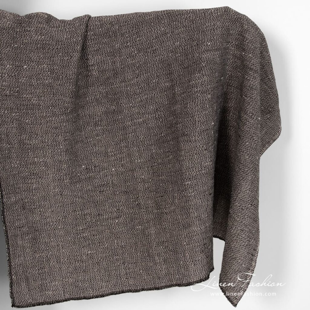 Linen cotton black fabric