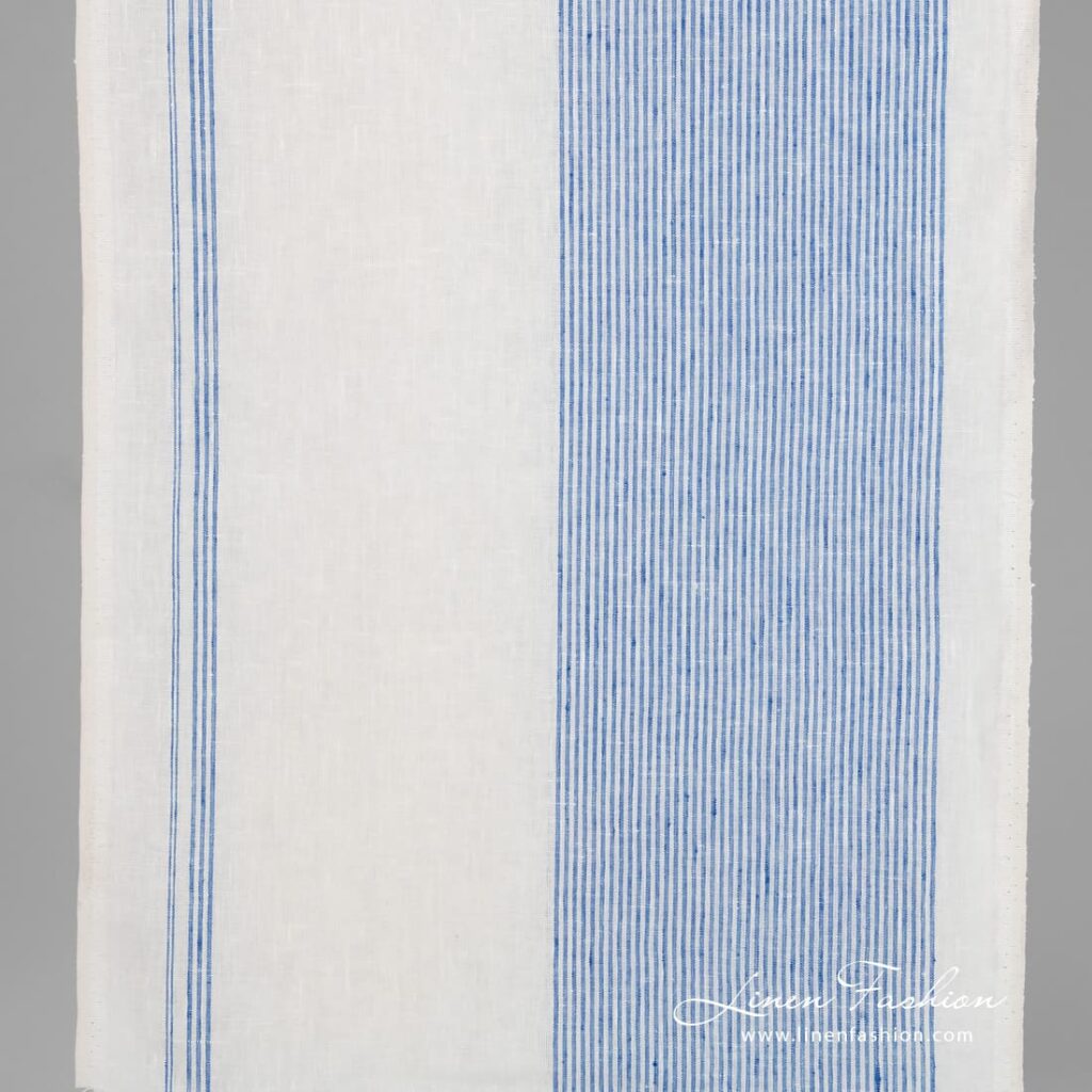 Linen fabric in narrow stripes