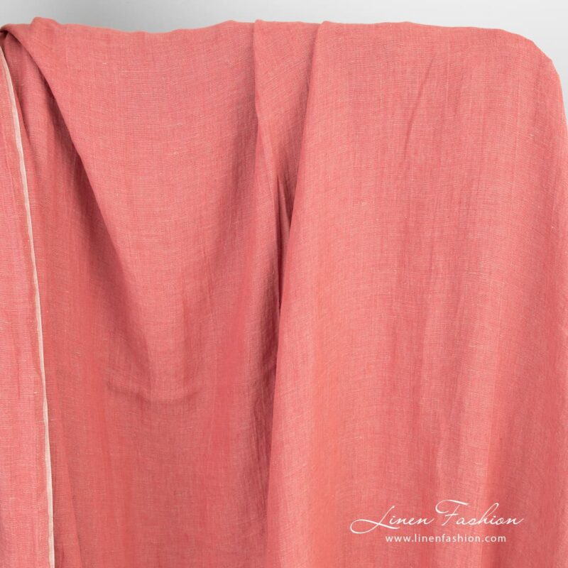 Linen fabric in rosy grey melange
