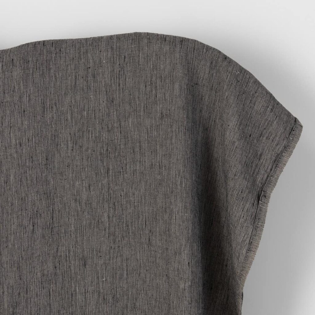 Linen fabric in natural and black