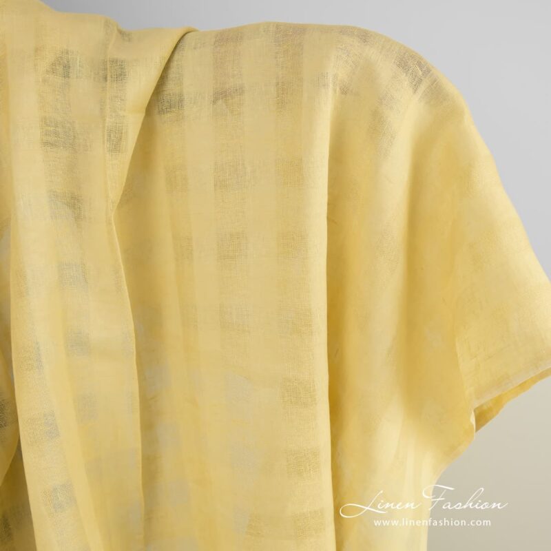 Yellow linen fabric