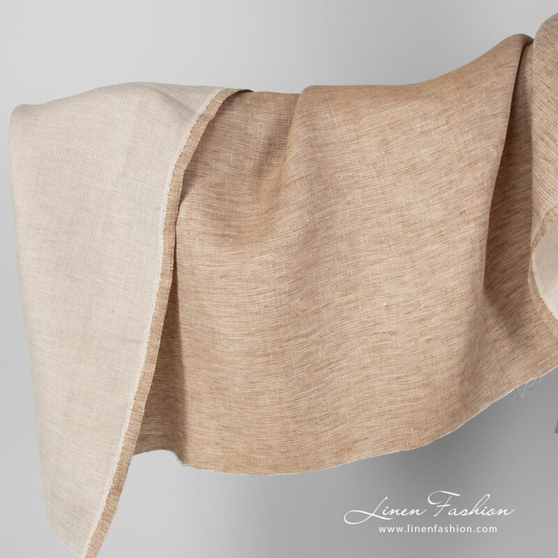 Light brown double sided linen fabric.