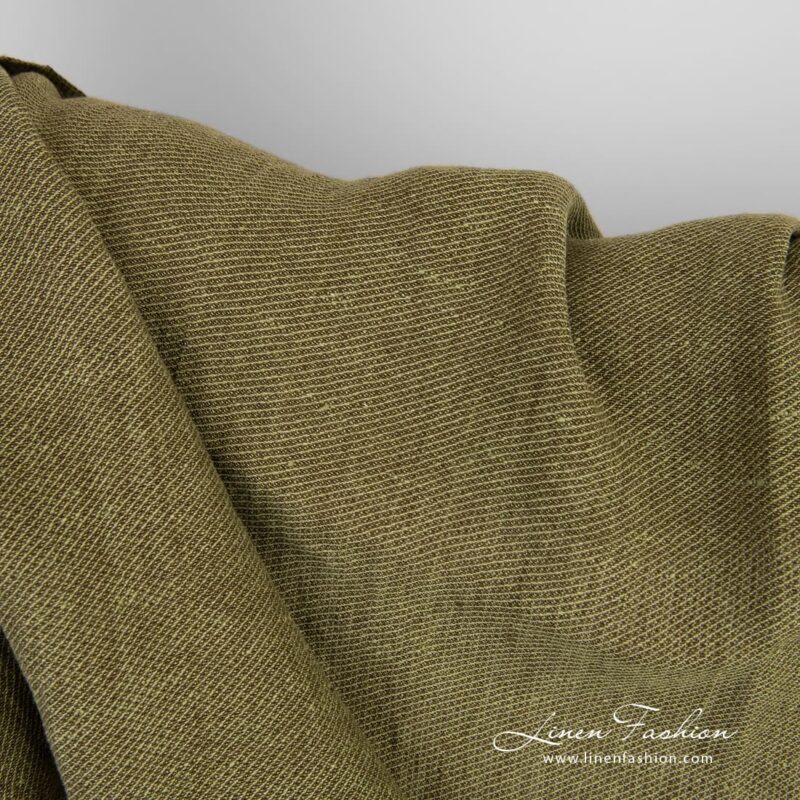 Green linen fabric, for clothes or home textile
