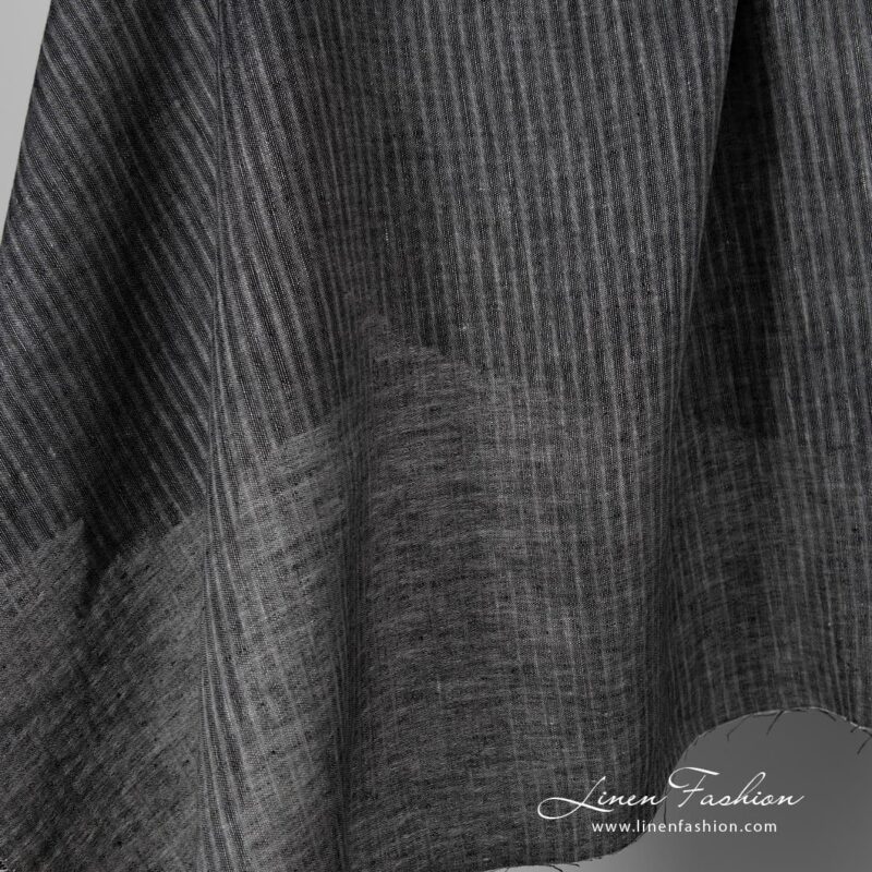 Black striped linen fabric.