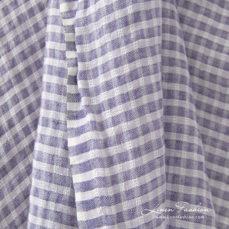 violet linen transparent checks, light weight.