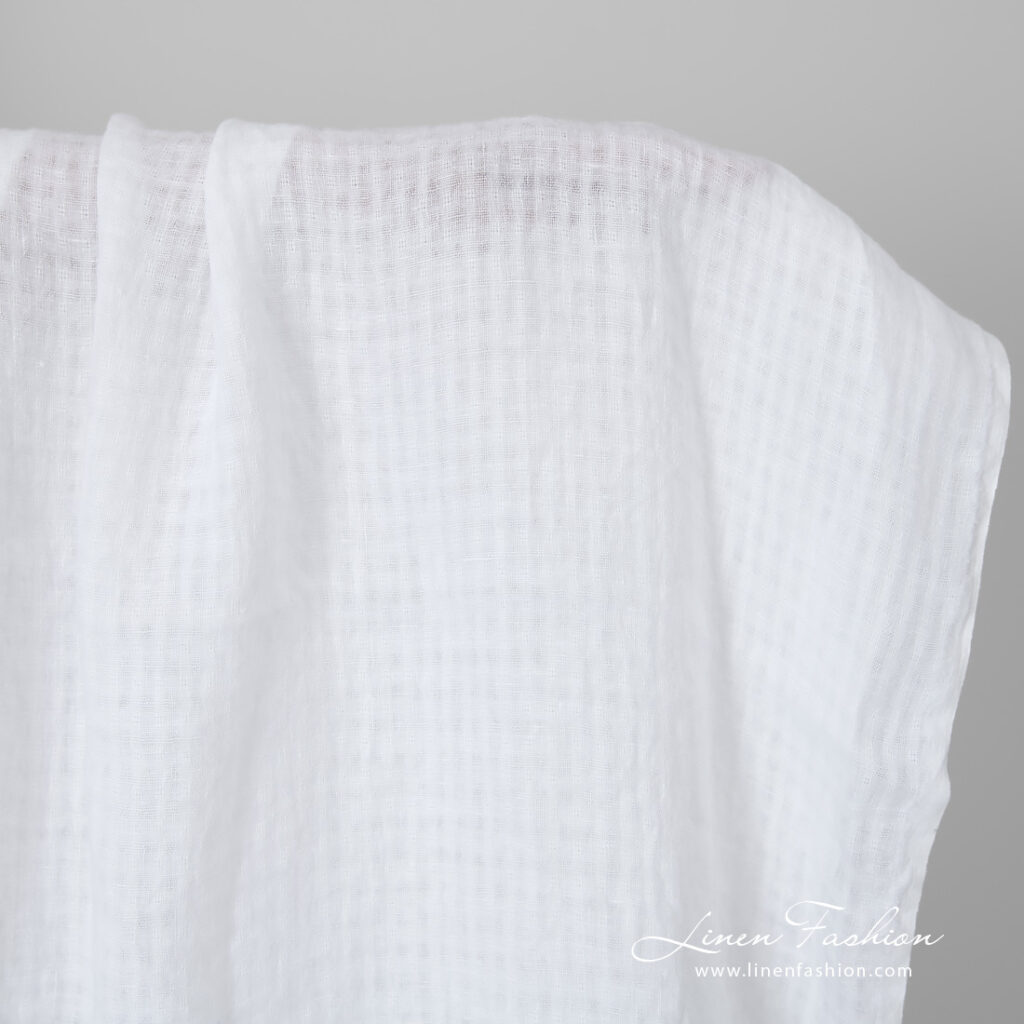 white linen transparent checks.