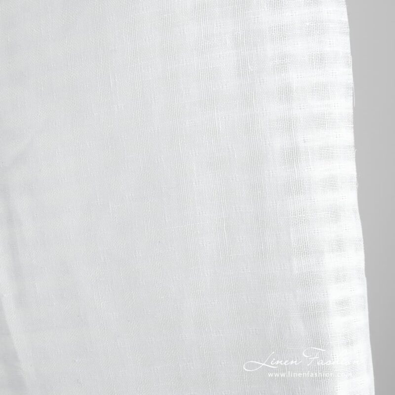 White linen fabric in openweave checks
