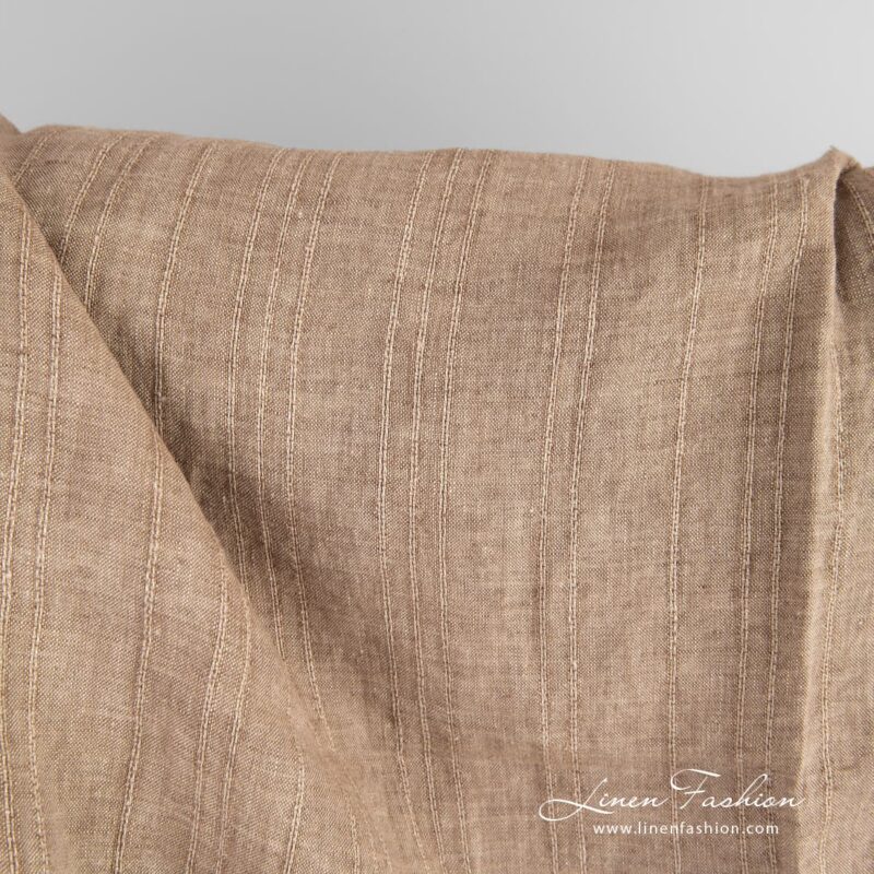 Brown 100% linen fabric