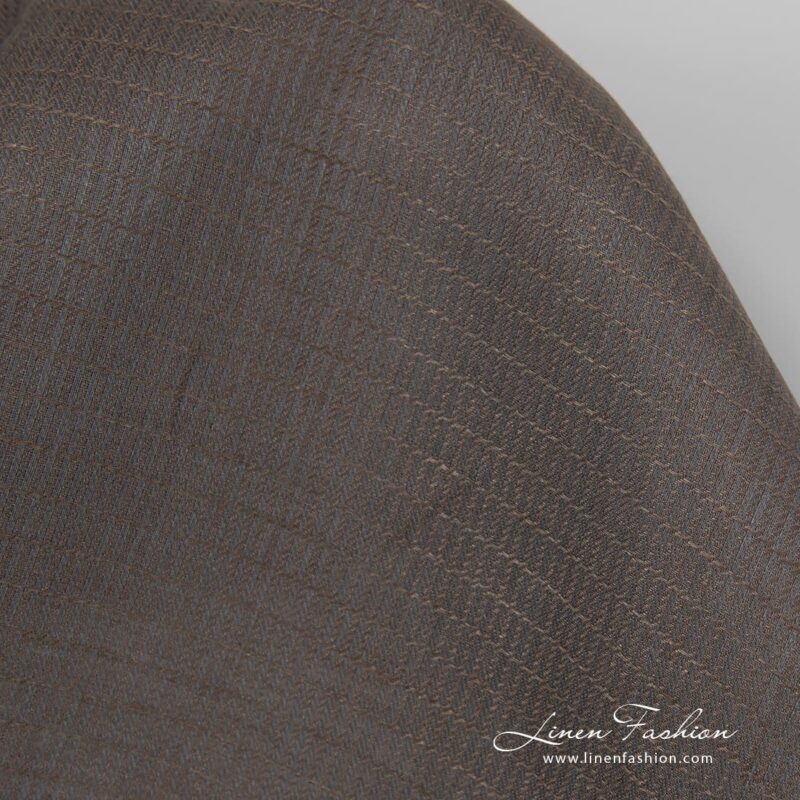 100% linen fabric in grey brown colour.