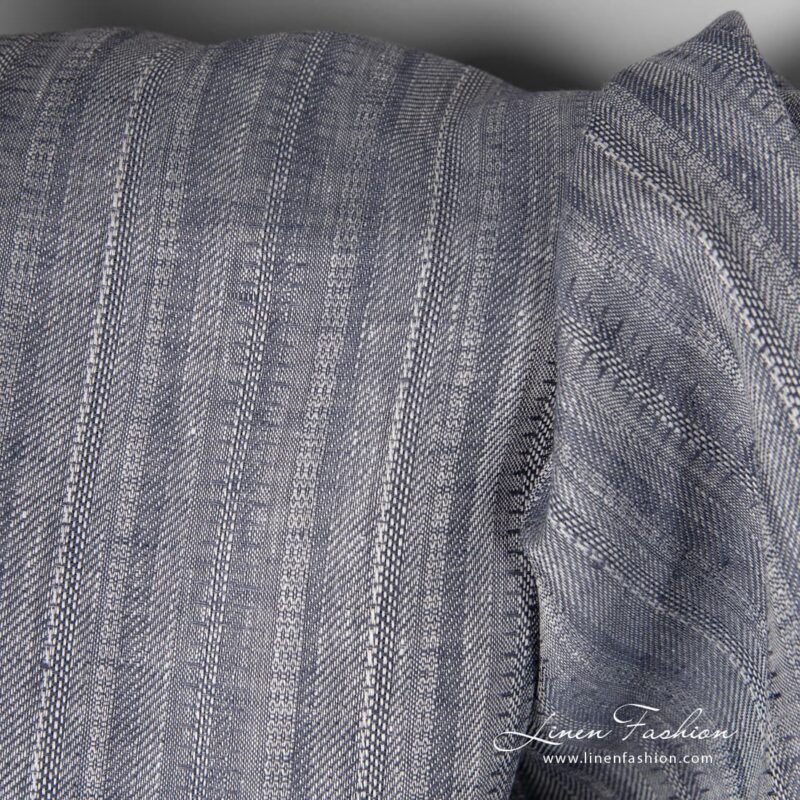 100% linen fabric in blue grey.