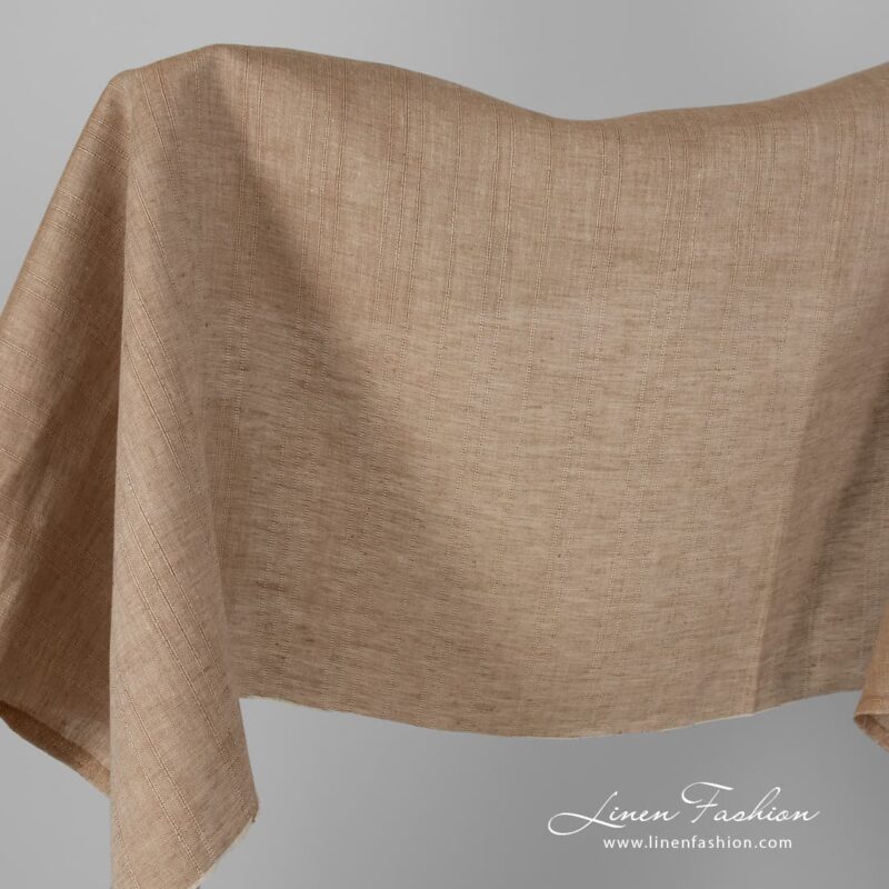 Linen fabric light brown melange.