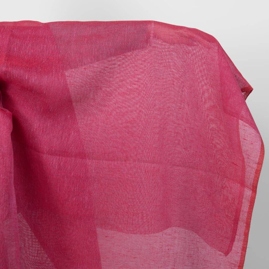 Lightweight linen fabric fuchsia colour transparent