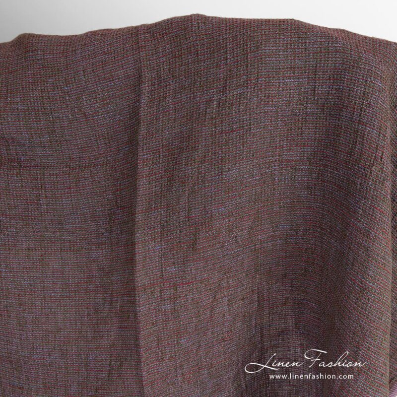 Multicolored linen fabric in "waffle" pattern
